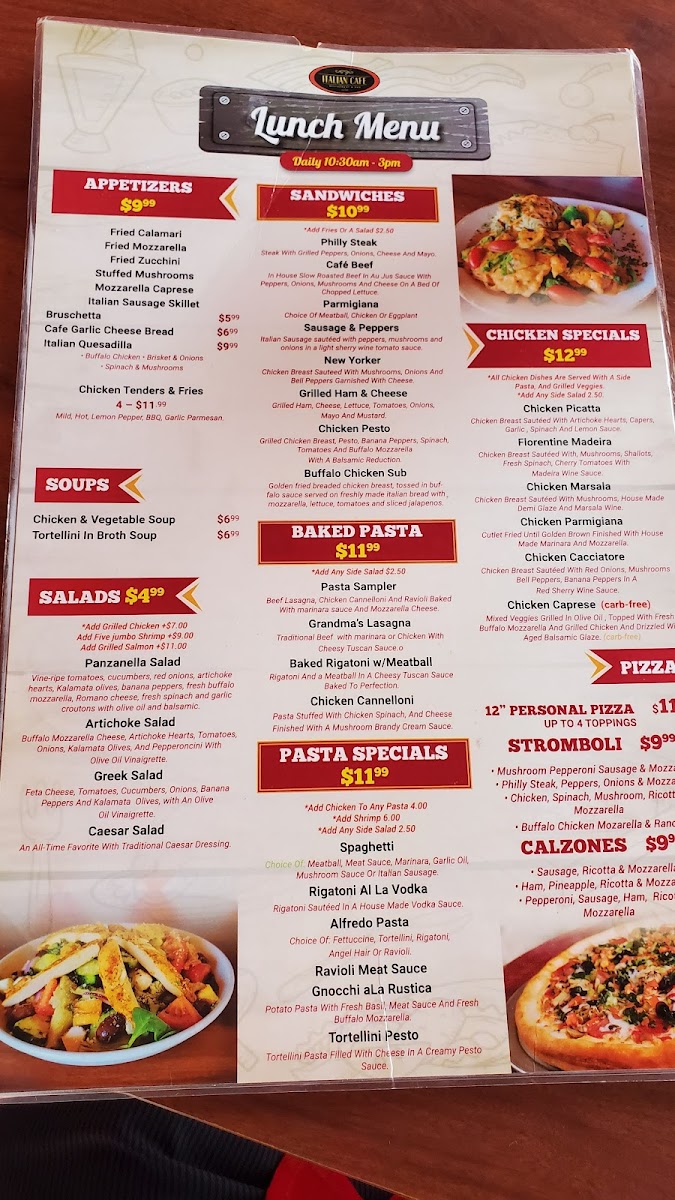 Italian Café Menu - Image 1