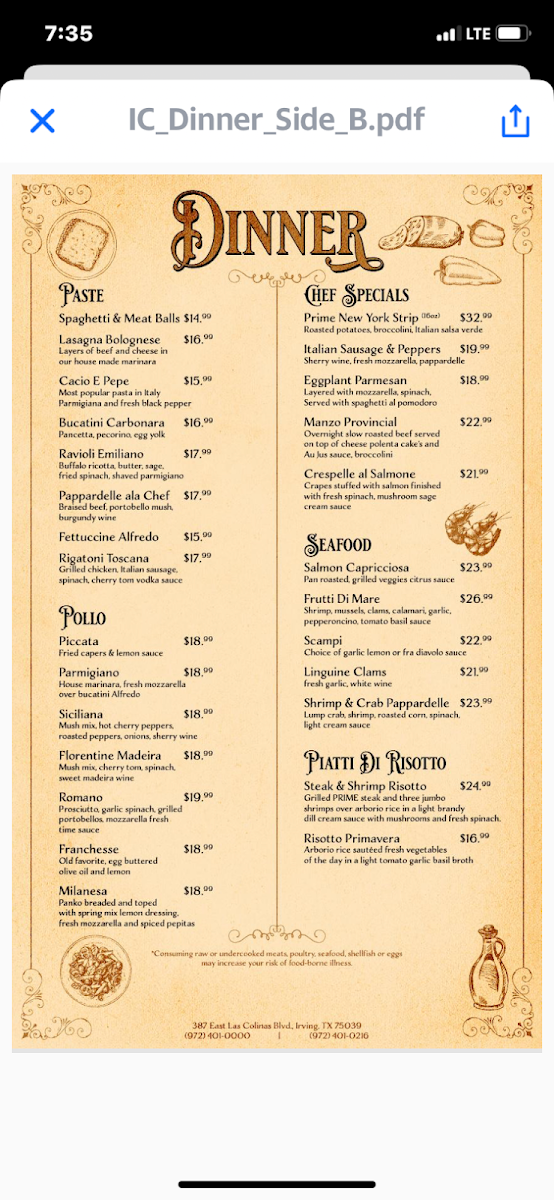 Italian Café Menu - Image 5